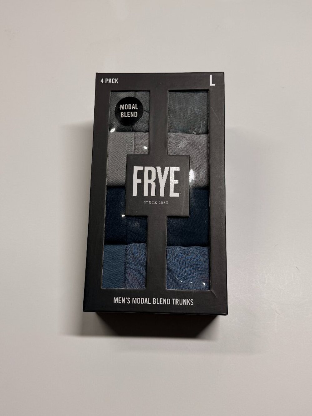 FRYE Modal Blend Trunks - 4 Pack - NWT - Large - Blue and Gray Tones